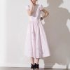 "Chat Yu Shan Cherry" age-reducing three-dimensional flower round neck black ears with micro-puff sleeve dress